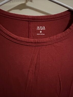 a.n.a Women's Long Sleeve Tee in Deep Wine Red